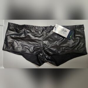 Shiny Black Boyshort Latex Like Panties